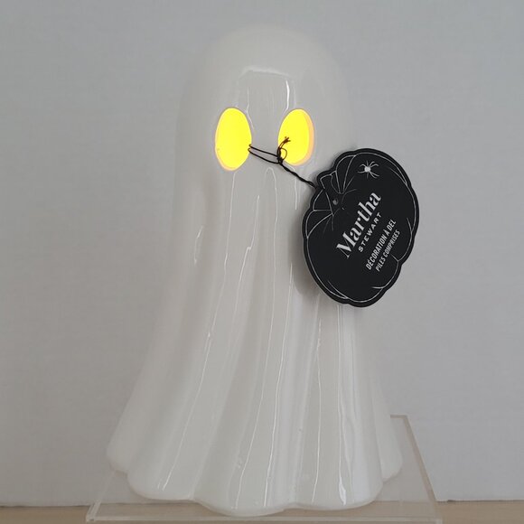 Martha Stewart Halloween Decor LED Lights Up White Ceramic Spooky Ghost 8.75 in - Picture 12 of 15